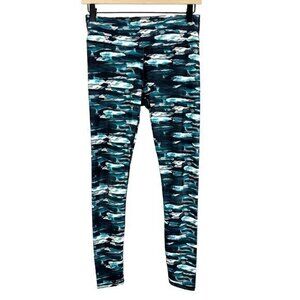 Fabletics Print Athleisure Workout Salar‎ Leggings Blue Black Extra Small